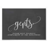 Gents Weddenschap Bathroom Sign Kies jouw grootte Foto Afdruk (Voorkant)