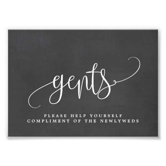 Gents Weddenschap Bathroom Sign Kies jouw grootte Foto Afdruk (Voorkant)