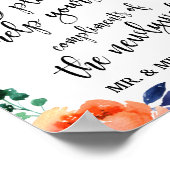 Gents Wedding Bathroom Basket 8x10 Floral Sign Poster (Hoek)