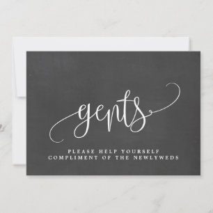 Gents Wedding Bathroom Sign — Lovely Calligraphy Aankondiging
