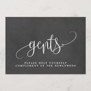 Gents Wedding Bathroom Sign — Lovely Calligraphy Aankondiging