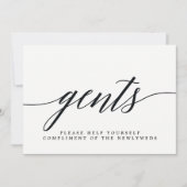 Gents Wedding Bathroom Sign - Modern Script Aankondiging (Voorkant)