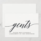 Gents Wedding Bathroom Sign - Modern Script Aankondiging (Voorkant / Achterkant)