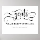 Gents Wedding Bathroom Sign Poster (Voorkant)
