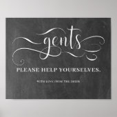 Gents Wedding Bathroom Sign Poster (Voorkant)