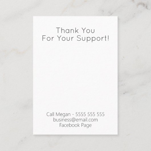 Gentse goudkleurige inkt op wit oorscherm visitekaartje (Achterkant)