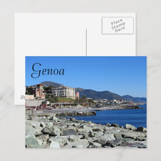 Genua Coastline Briefkaart (Voorkant / Achterkant)