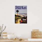 Genua en de Italiaanse Riviera Italië Poster (Keuken)