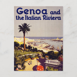 Genua en het Italiaanse Rivera Vintage Poster Rest Briefkaart