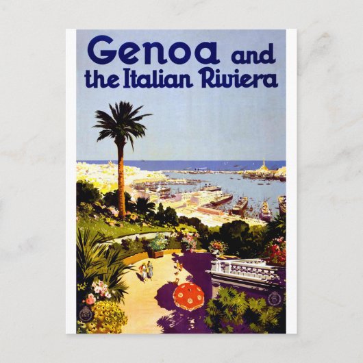 Genua en Italiaans riviera, Italië Briefkaart (Voorkant)