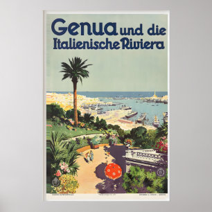 Genua Genoa Ligurië Italiaanse Rivièra Italië Vint Poster