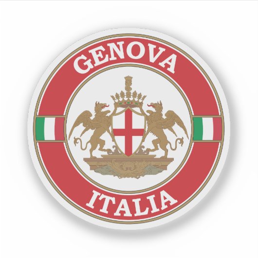Genua Italië Cirkel Embleem Sticker (Voorkant)