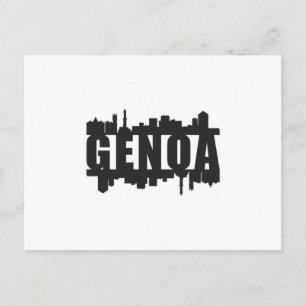 Genua Italië City Skyline Cityscape Grappig gesche Briefkaart