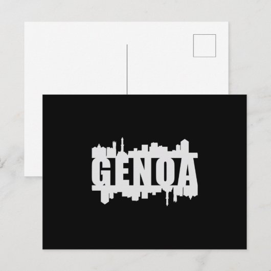 Genua Italië City Skyline Cityscape Grappig gesche Briefkaart (Voorkant / Achterkant)