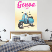 Genua Italië scooter Canvas Afdruk (Insitu (Slaapkamer))