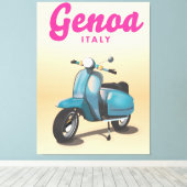 Genua Italië scooter Canvas Afdruk (Insitu (Houten vloer))