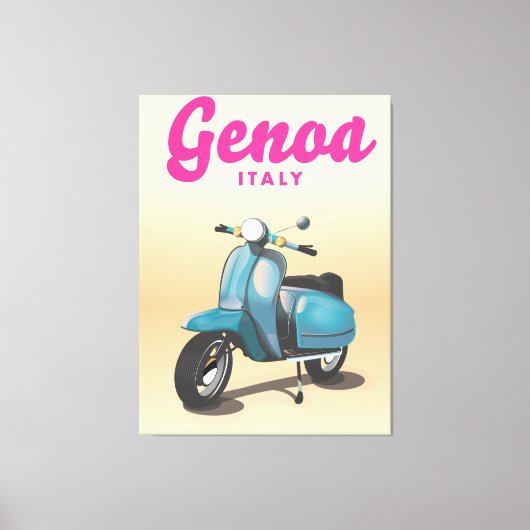 Genua Italië scooter Canvas Afdruk (Voorkant)