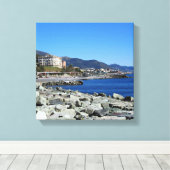 Genua kustlijn canvas afdruk (Insitu (Houten vloer))