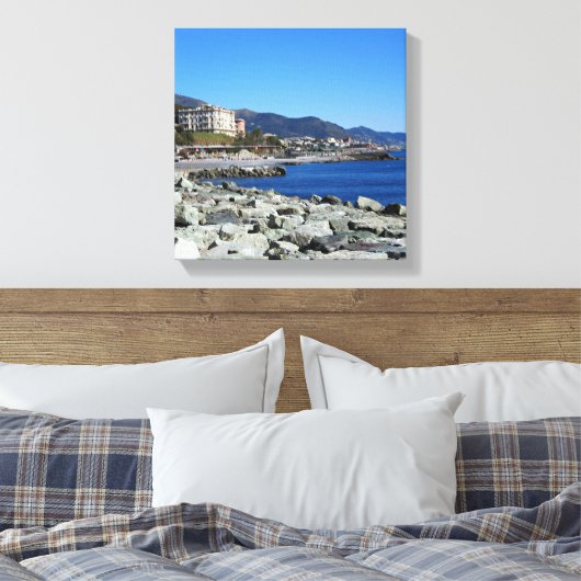 Genua kustlijn canvas afdruk (Insitu (Slaapkamer))