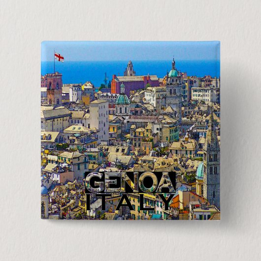 Genua Vierkante Button 5,1 Cm (Voorkant)