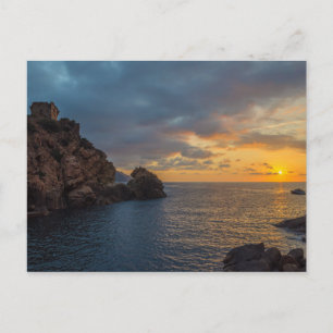 Genuese toren in Porto Sunset Ota Corsica Frankrij Briefkaart