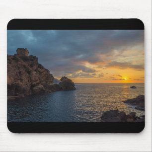 Genuese toren in Porto Sunset Ota Corsica Frankrij Muismat