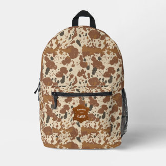 Genuine 100% Latte | Cowhide Coffee Aesthetic Bedrukte Rugzak