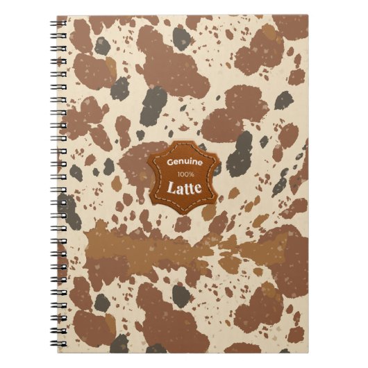 Genuine 100% Latte | Cowhide Coffee Aesthetic Notitieboek (Voorkant)