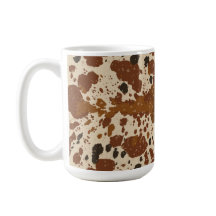 Genuine 100% Latte Cowhide Pattern Mug | Neutral 