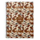 Genuine 100% Latte Cowhide Pattern | Neutral Notitieboek (Voorkant)