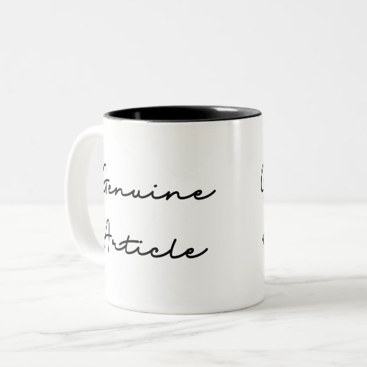 Genuine Article Quote Tweekleurige Koffiemok (Voorkant links)