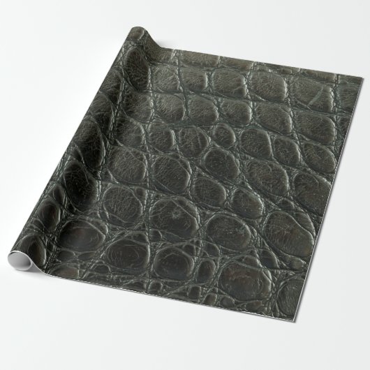 Genuine black alligator leather texture, close up  cadeaupapier (Uitgerold)