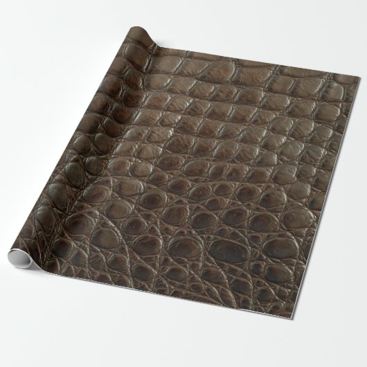 Genuine brown alligator leather, close up to show  cadeaupapier (Uitgerold)