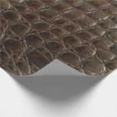 Genuine brown alligator leather, close up to show  cadeaupapier (Hoek)