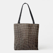 Genuine brown alligator leather, close up to show tote bag (Achterkant)