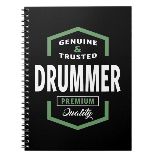Genuine Drummer Gift Ideeën Notitieboek (Voorkant)