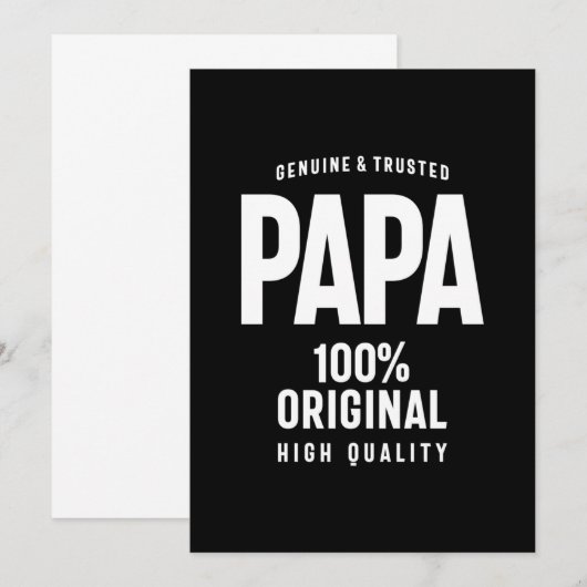 Genuine en Trusted Papa | Vader Gift Bedankkaart (Voorkant / Achterkant)