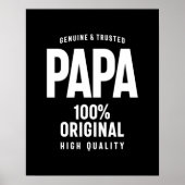 Genuine en Trusted Papa | Vader Gift Poster (Voorkant)