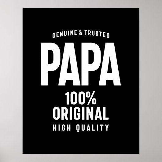 Genuine en Trusted Papa | Vader Gift Poster (Voorkant)