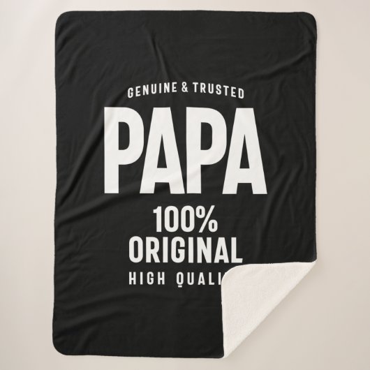 Genuine en Trusted Papa | Vader Gift Sherpa Deken (Voorkant)
