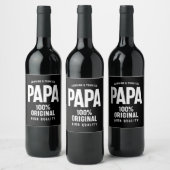 Genuine en Trusted Papa | Vader Gift Wijn Etiket (Flessen)
