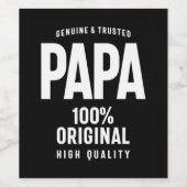 Genuine en Trusted Papa | Vader Gift Wijn Etiket (Enkel label)
