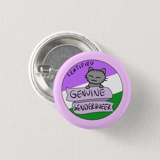 Genuine Genderqueer Ronde Button 3,2 Cm (Voorkant /achterkant)