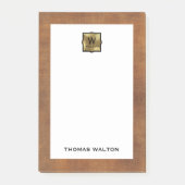 Genuine Leather Look Monogram Name Post-it® Notes (Voorkant)