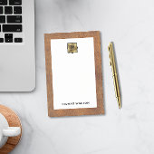 Genuine Leather Look Monogram Name Post-it® Notes