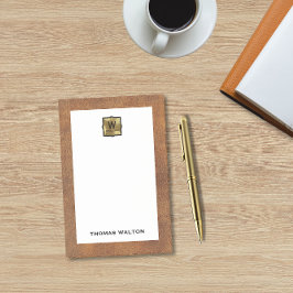 Genuine Leather Look Monogram Name Post-it® Notes