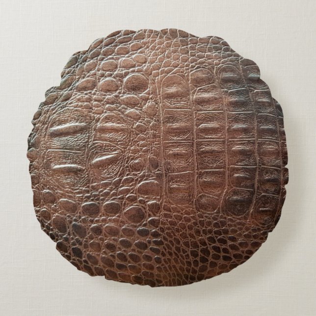 Genuine leather texture backgroundr close-up, embo rond kussen (Voorkant)