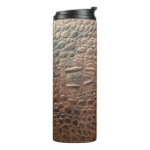 Genuine leather texture backgroundr close-up, embo thermosbeker (Gedraaid links)