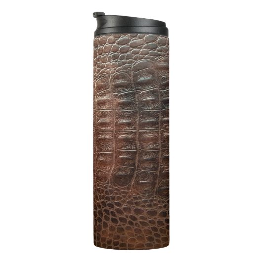 Genuine leather texture backgroundr close-up, embo thermosbeker (Geroteerd rechts)