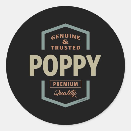 Genuine Poppy Ronde Sticker (Voorkant)